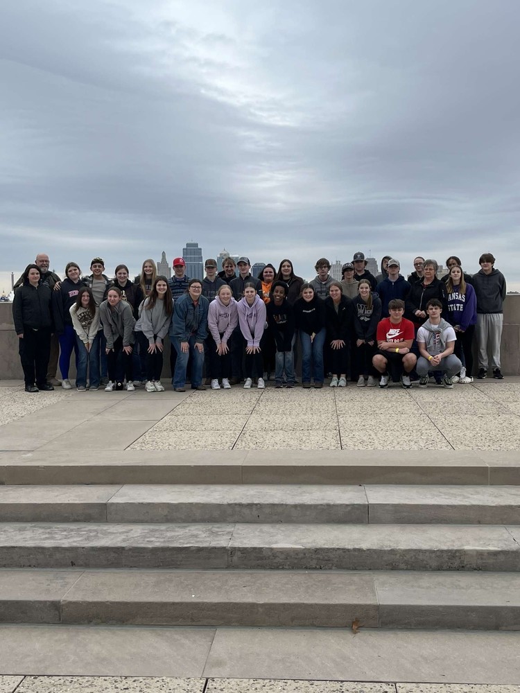 World History Class Posing On Top of National World War 1 Museum