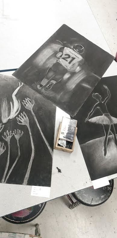 A few of the Figure pieces done in charcoal. 