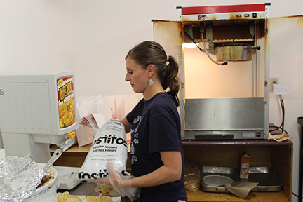 Brandy Turner working concession stand